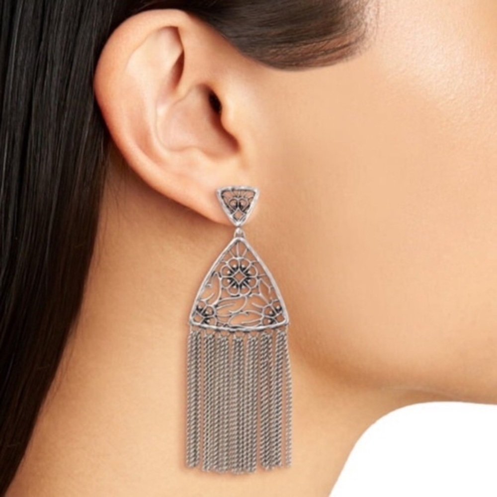 NWT!‎ Kendra Scott Ana Statement Drop Earrings in Silver